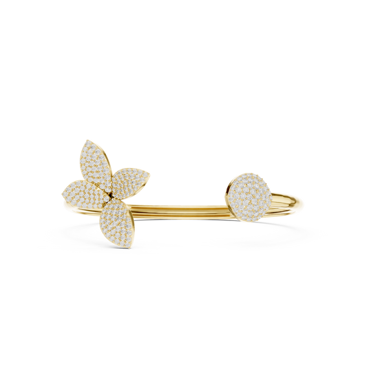 Butterfly Diamond Open Cuff Bracelet