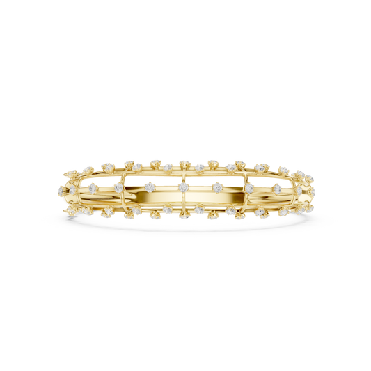 Luxury Diamond Lattice Cage Bangle Bracelet