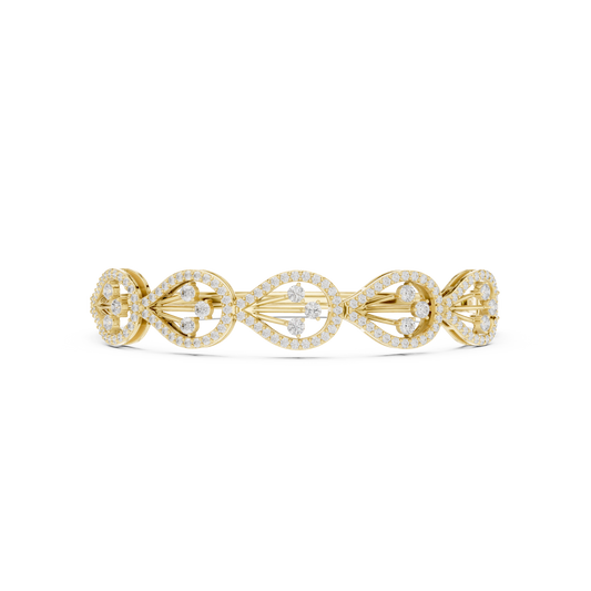 The Botanical Openwork Teardrop Diamond Bangle