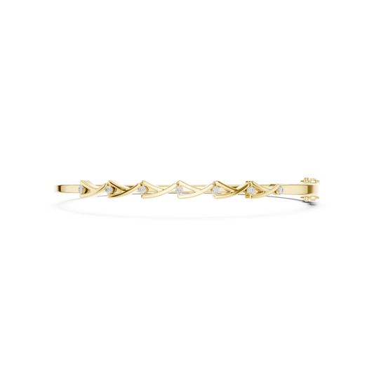 Diamond Chevron Pattern Bangle Bracelet