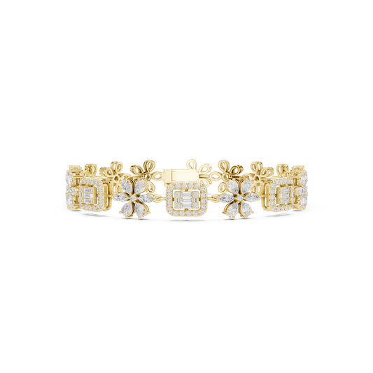 The Diamond Floral Emerald-Cut Illusion Bracelet