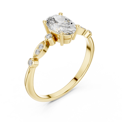 Marquise Bloom Oval Ring
