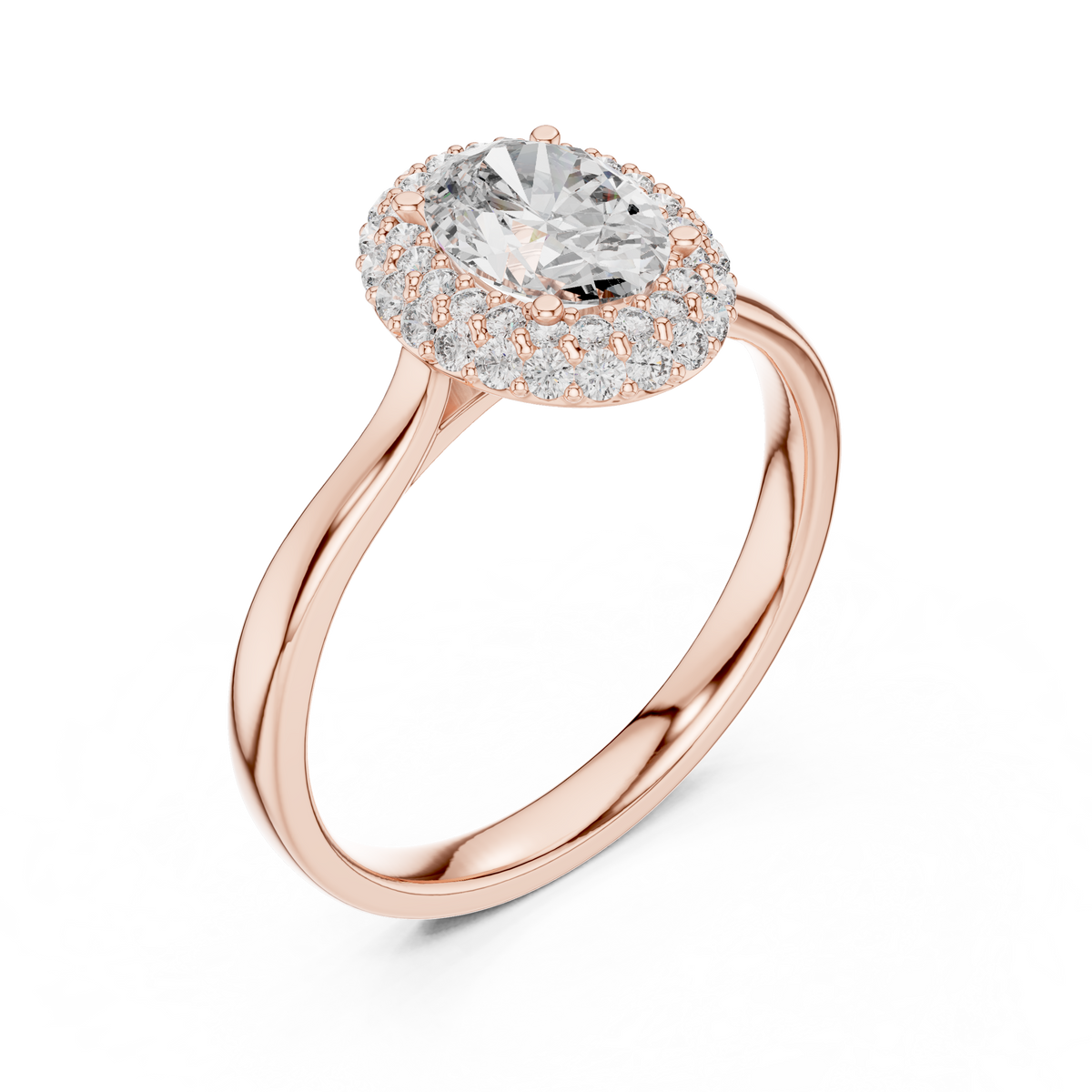 Imperial Double Halo Oval Ring