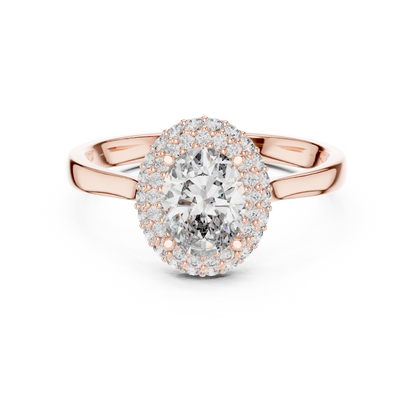 Imperial Double Halo Oval Ring