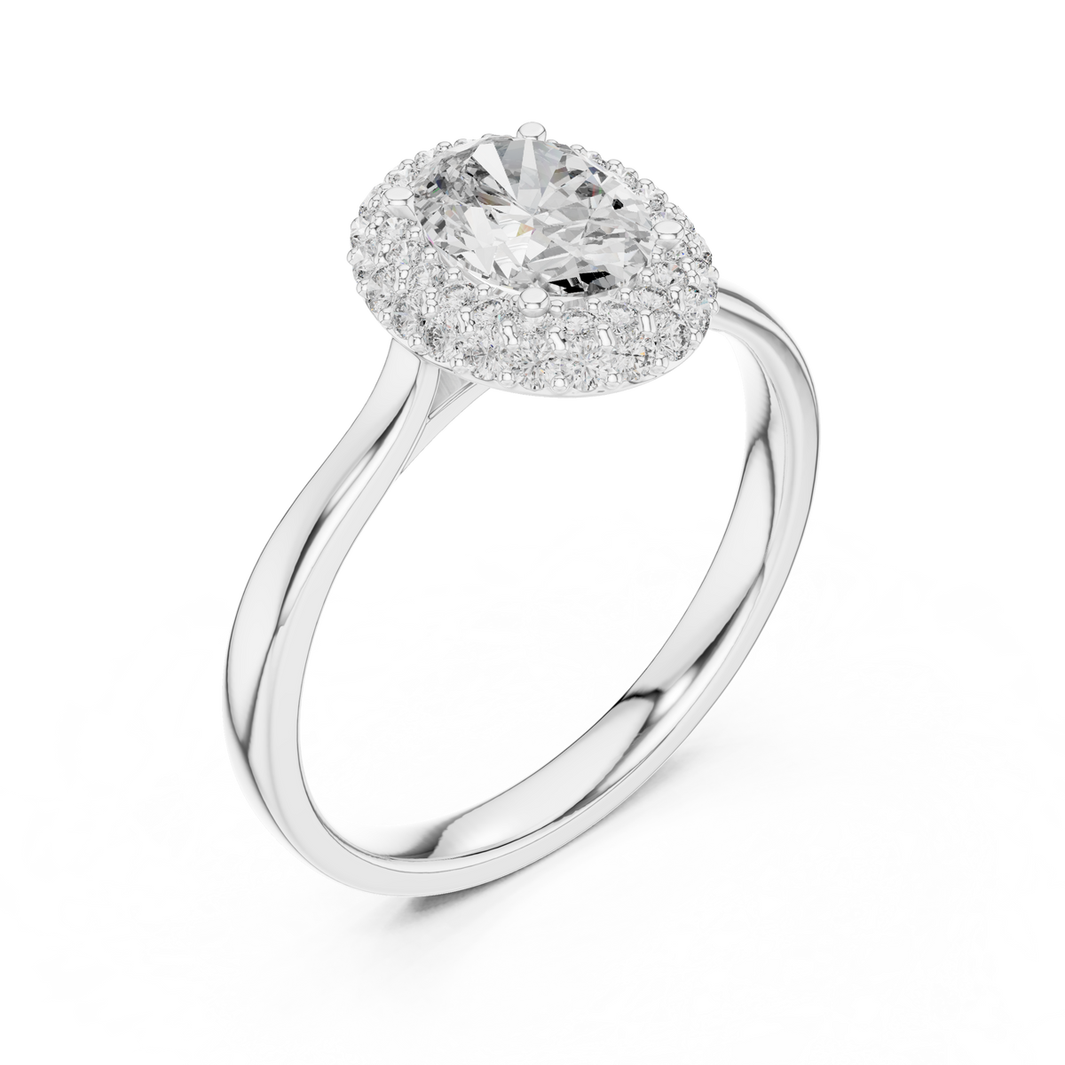 Imperial Double Halo Oval Ring
