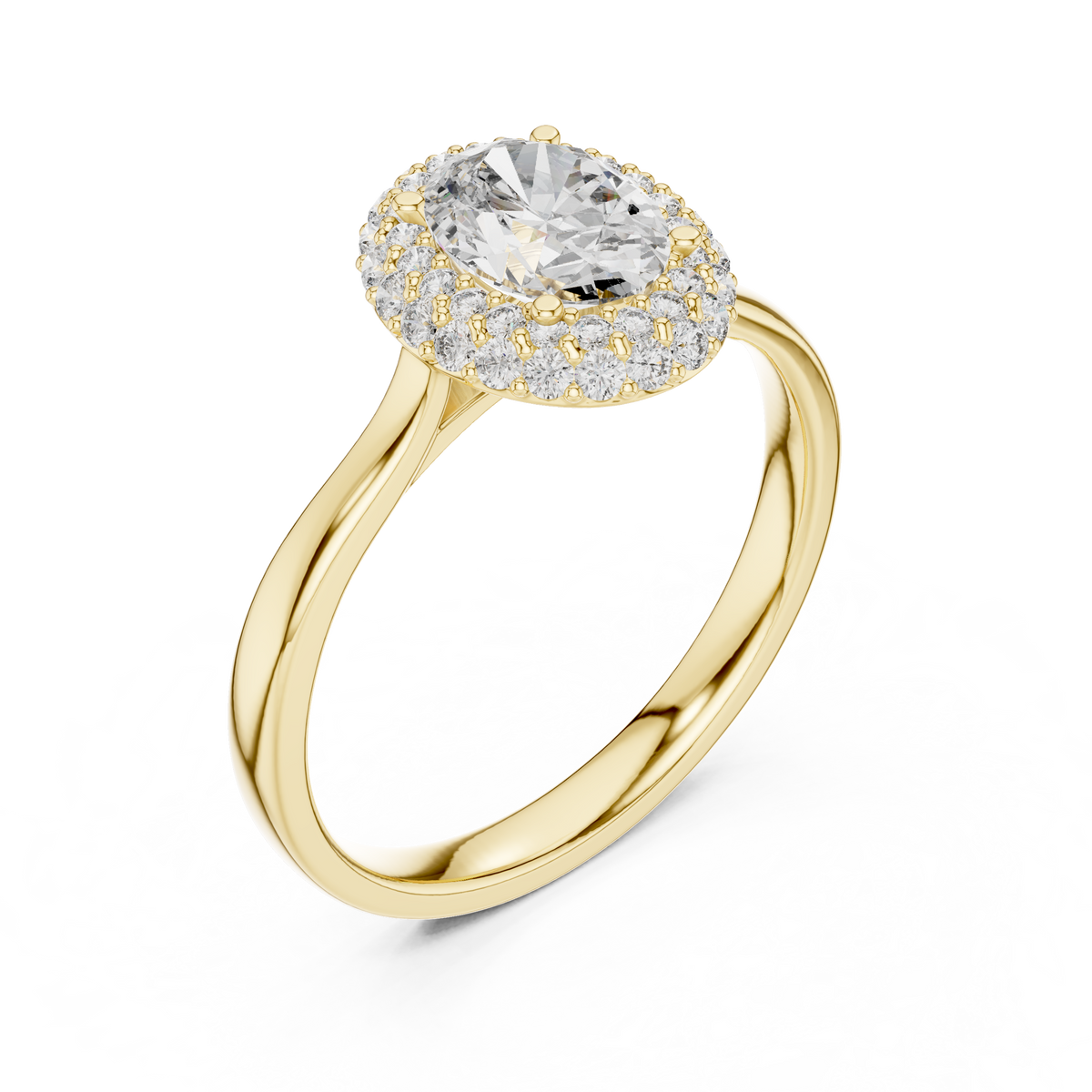 Imperial Double Halo Oval Ring