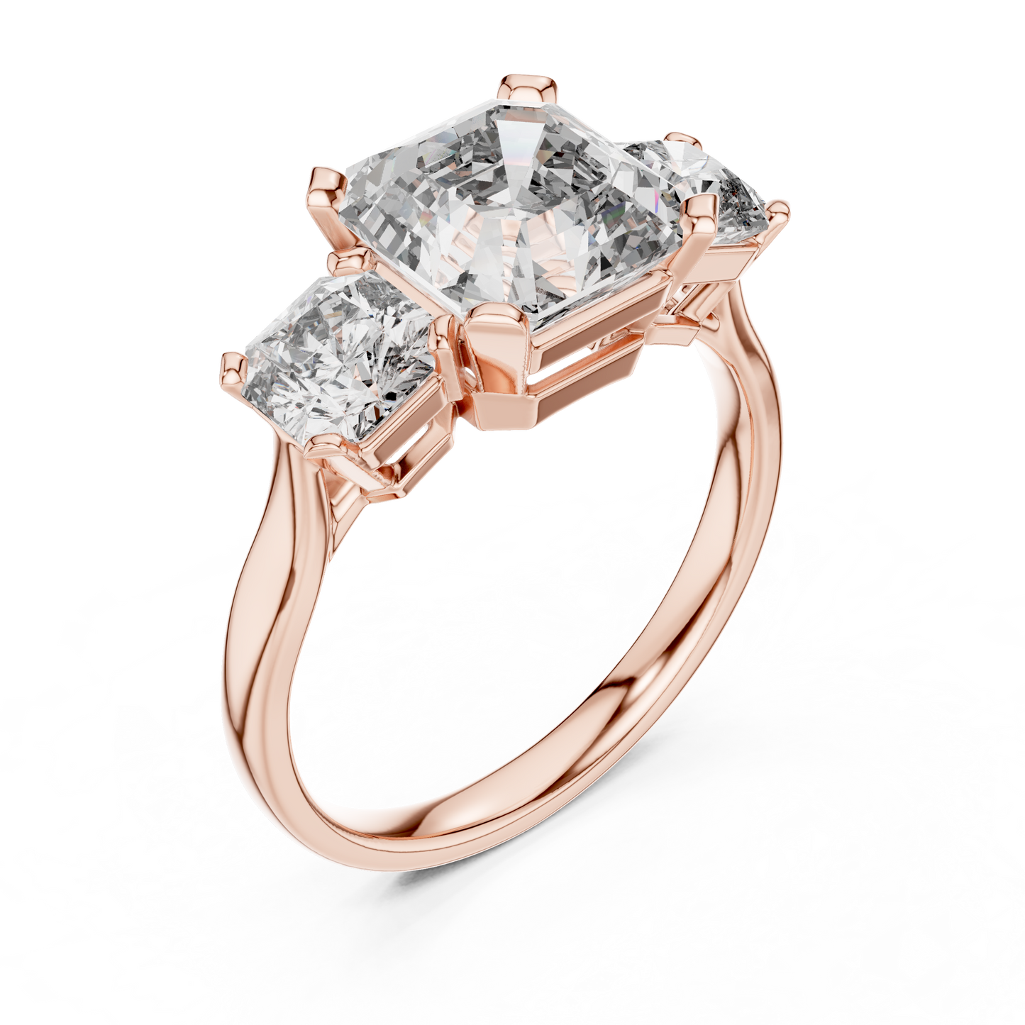 Asscher Trinity Ring