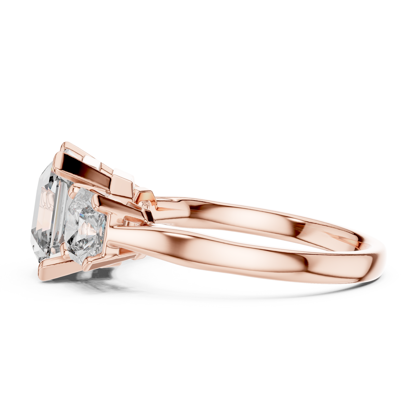 Asscher Trinity Ring