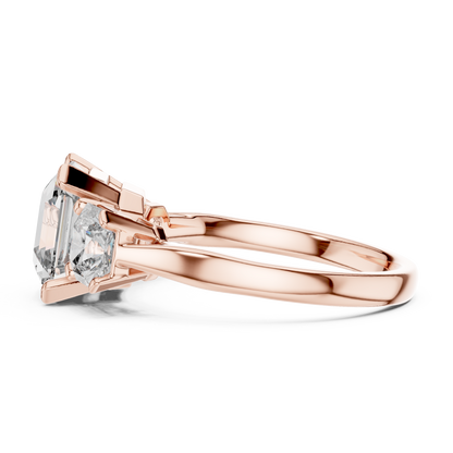 Asscher Trinity Ring