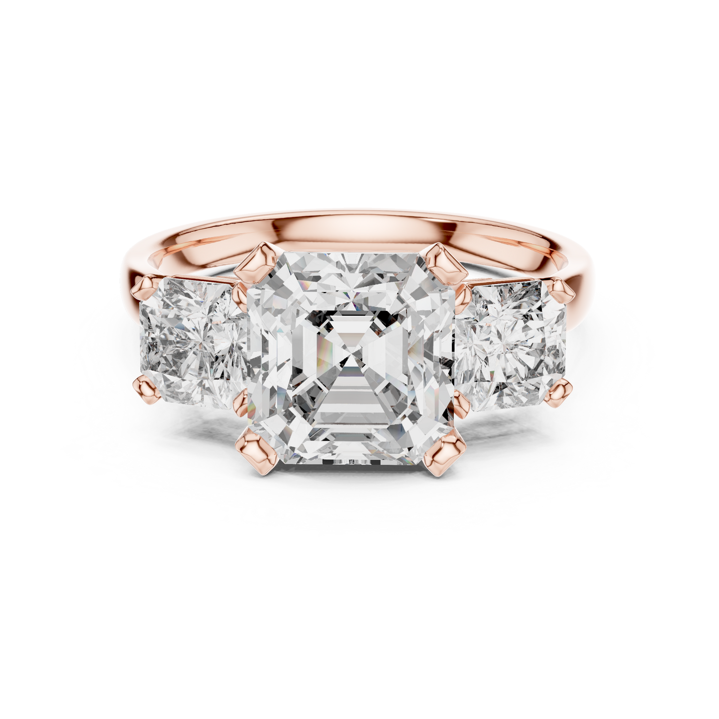 Asscher Trinity Ring