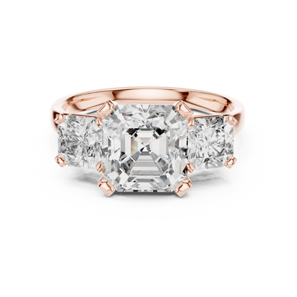 Asscher Trinity Ring