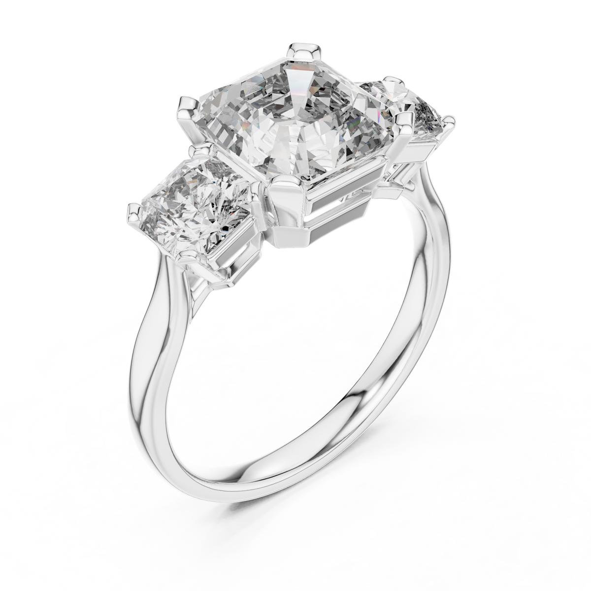Asscher Trinity Ring