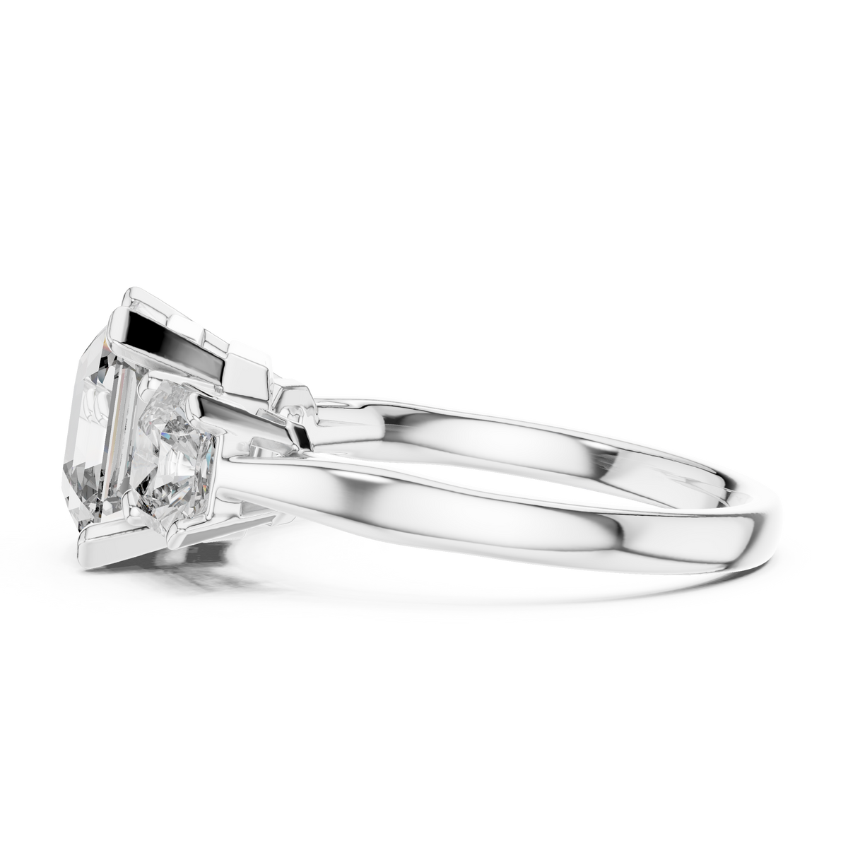 Asscher Trinity Ring