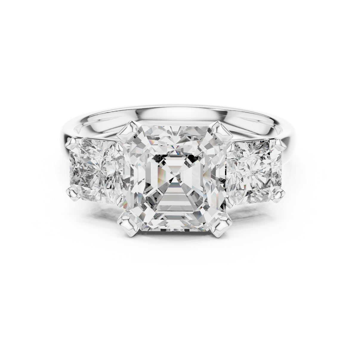 Asscher Trinity Ring