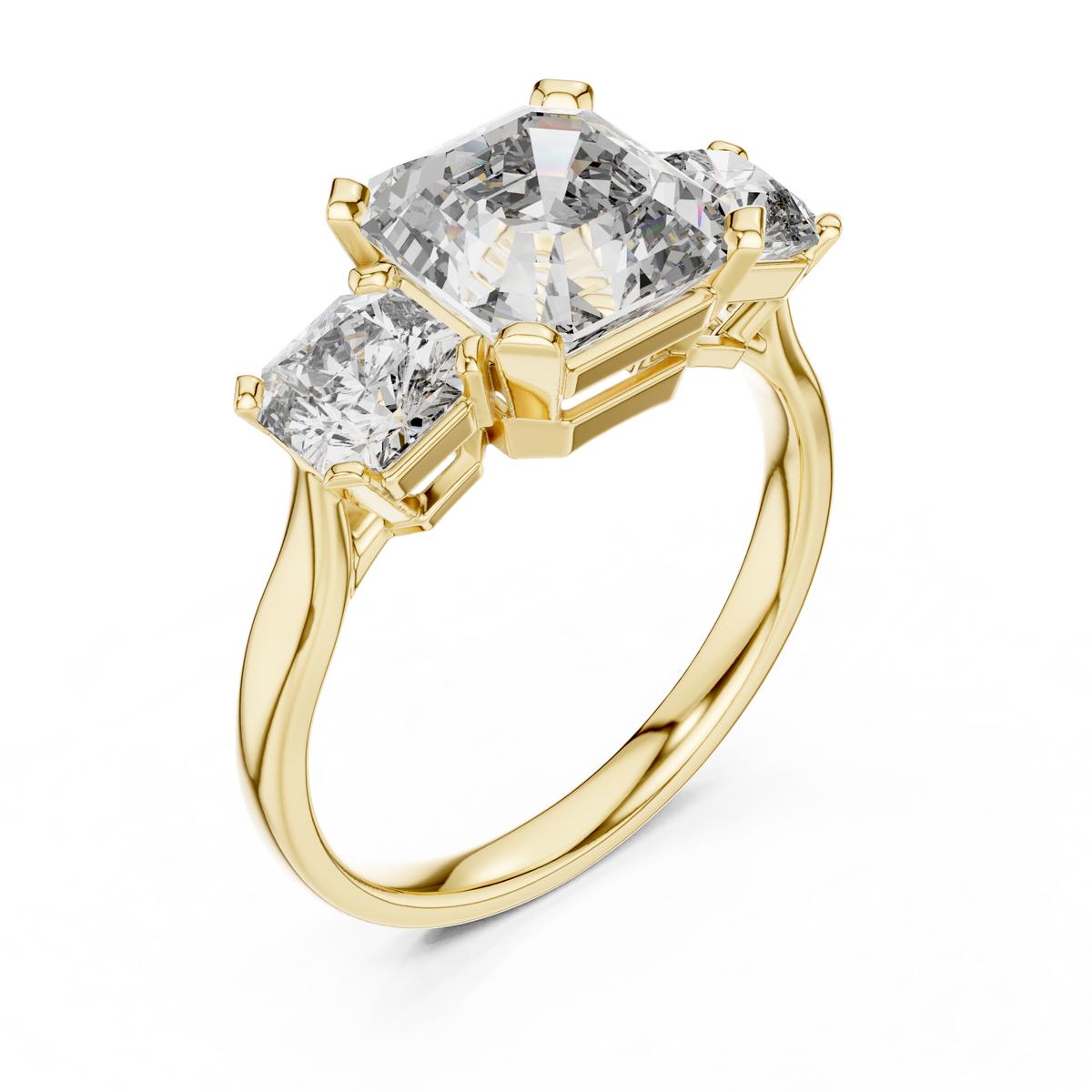Asscher Trinity Ring