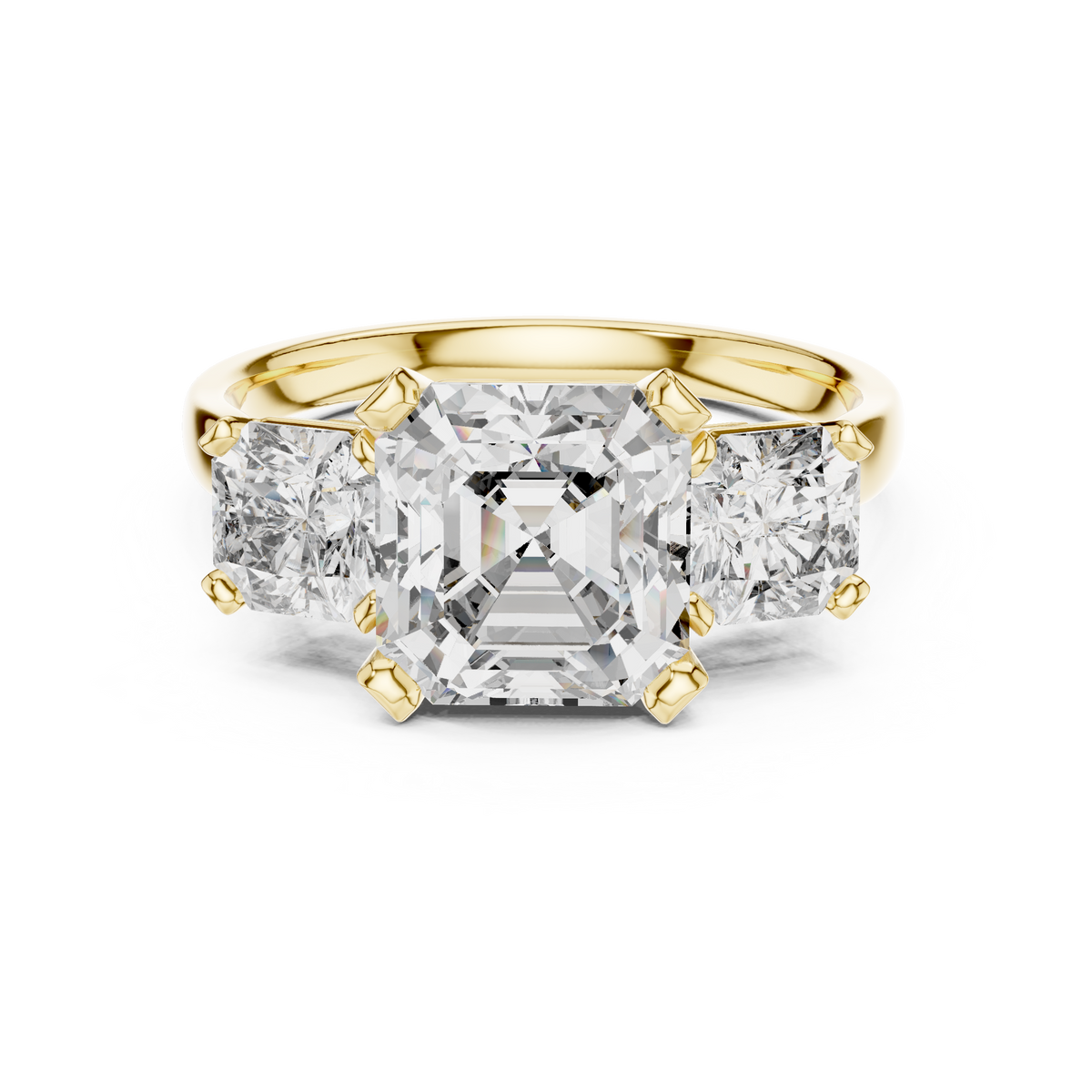 Asscher Trinity Ring