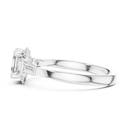 Aurora Trilogy Baguette Halo Ring