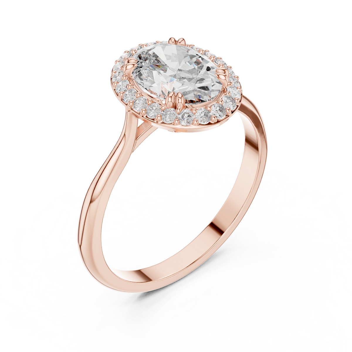 Oval Halo Diamond Ring