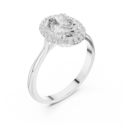 Oval Halo Diamond Ring