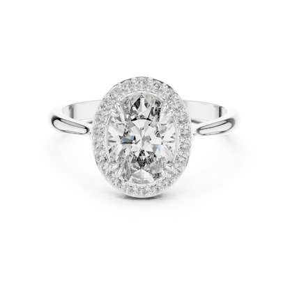 Oval Halo Diamond Ring