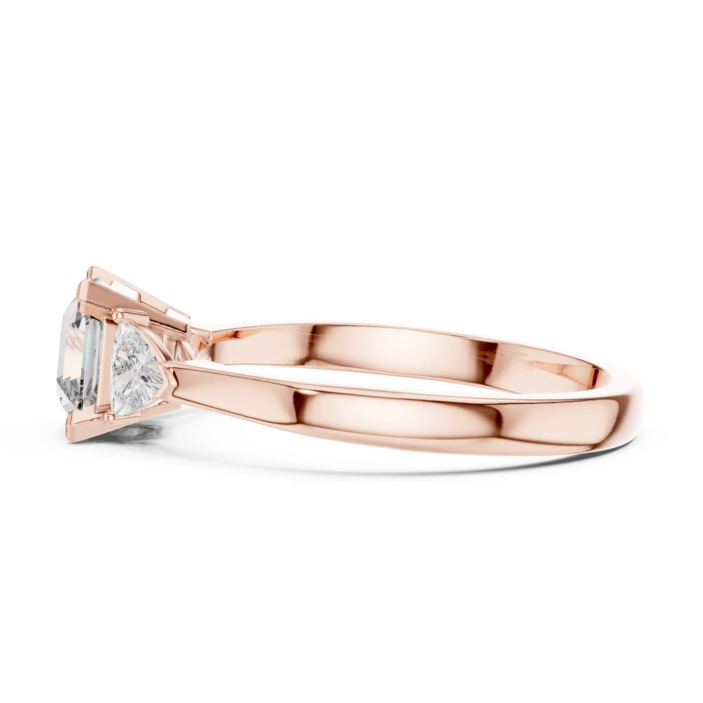 Asscher Cut Three-Stone Diamond Ring
