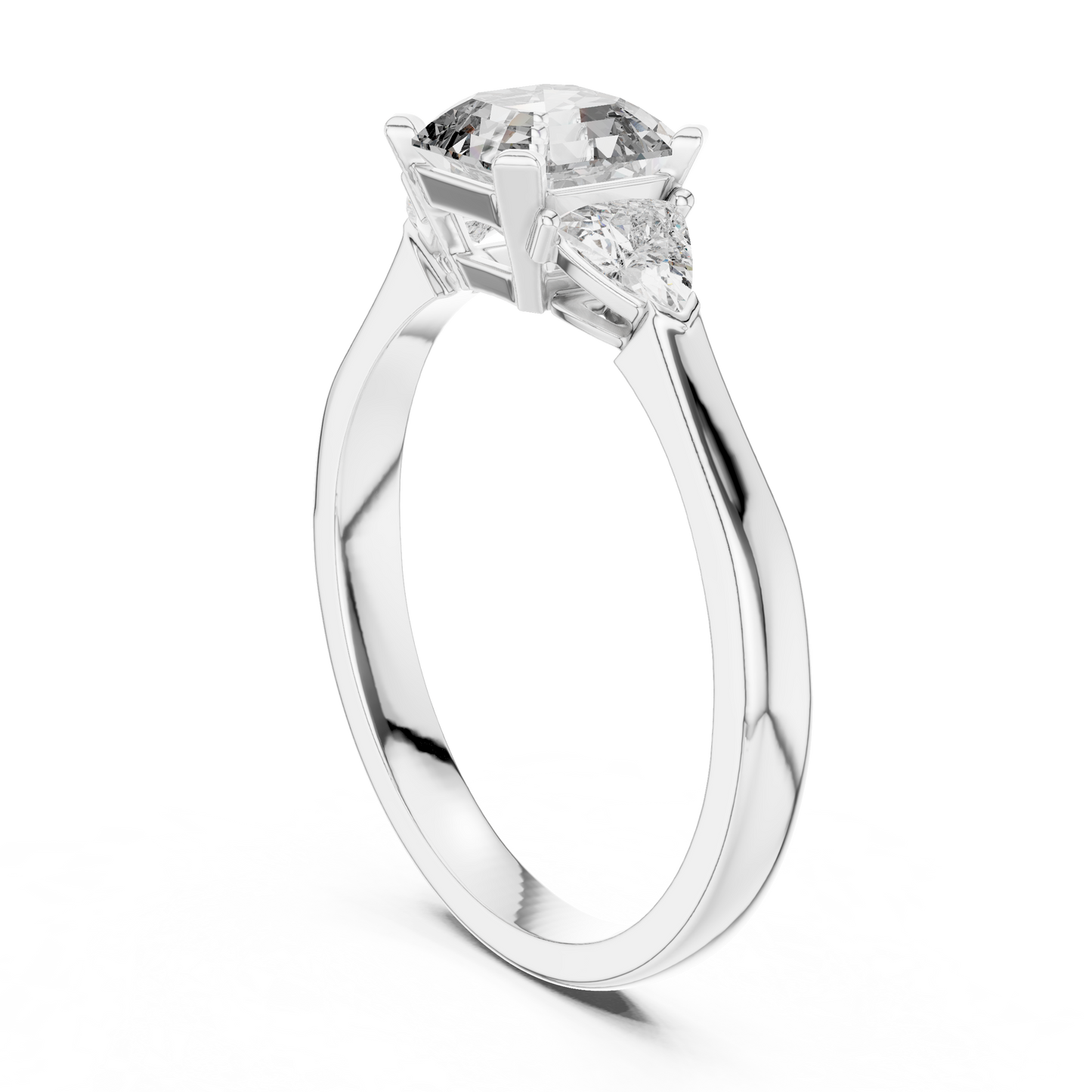Asscher Cut Three-Stone Diamond Ring
