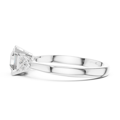 Asscher Cut Three-Stone Diamond Ring