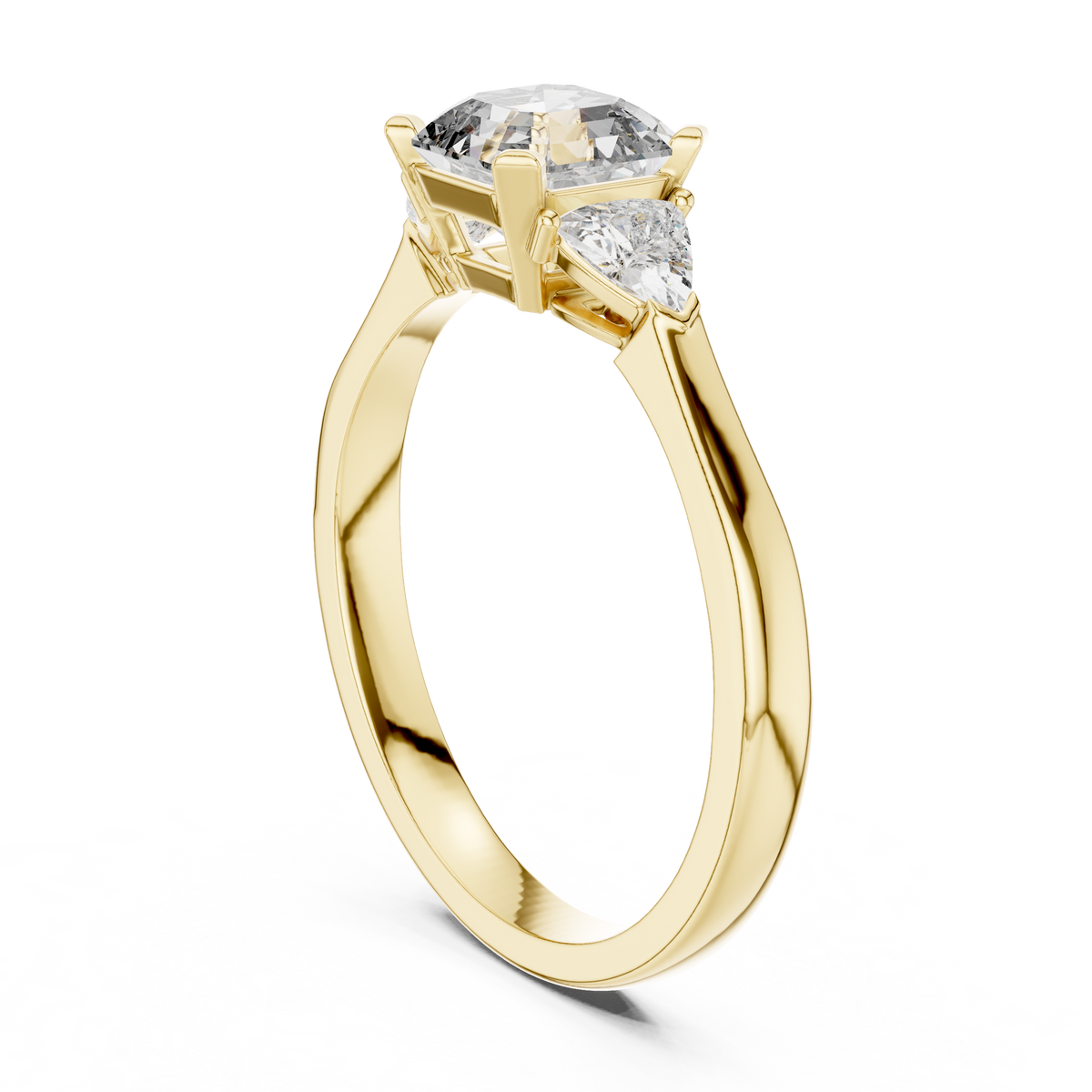 Asscher Cut Three-Stone Diamond Ring