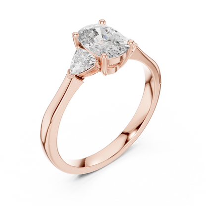 Oval Three-Stone Diamond Ring
