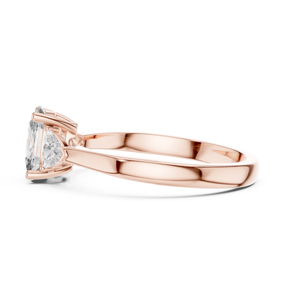 Oval Three-Stone Diamond Ring