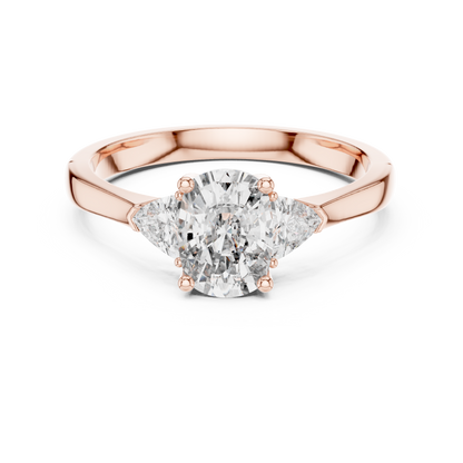 Oval Three-Stone Diamond Ring
