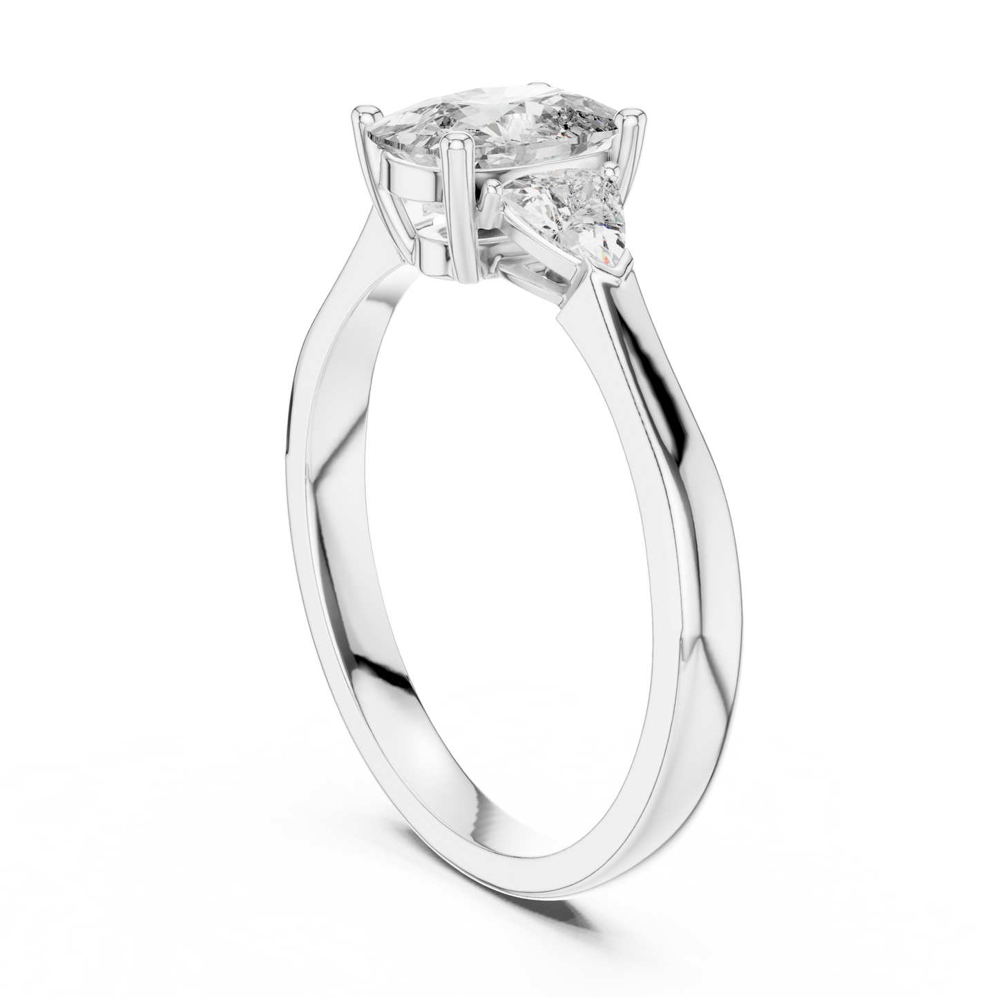 Oval Three-Stone Diamond Ring