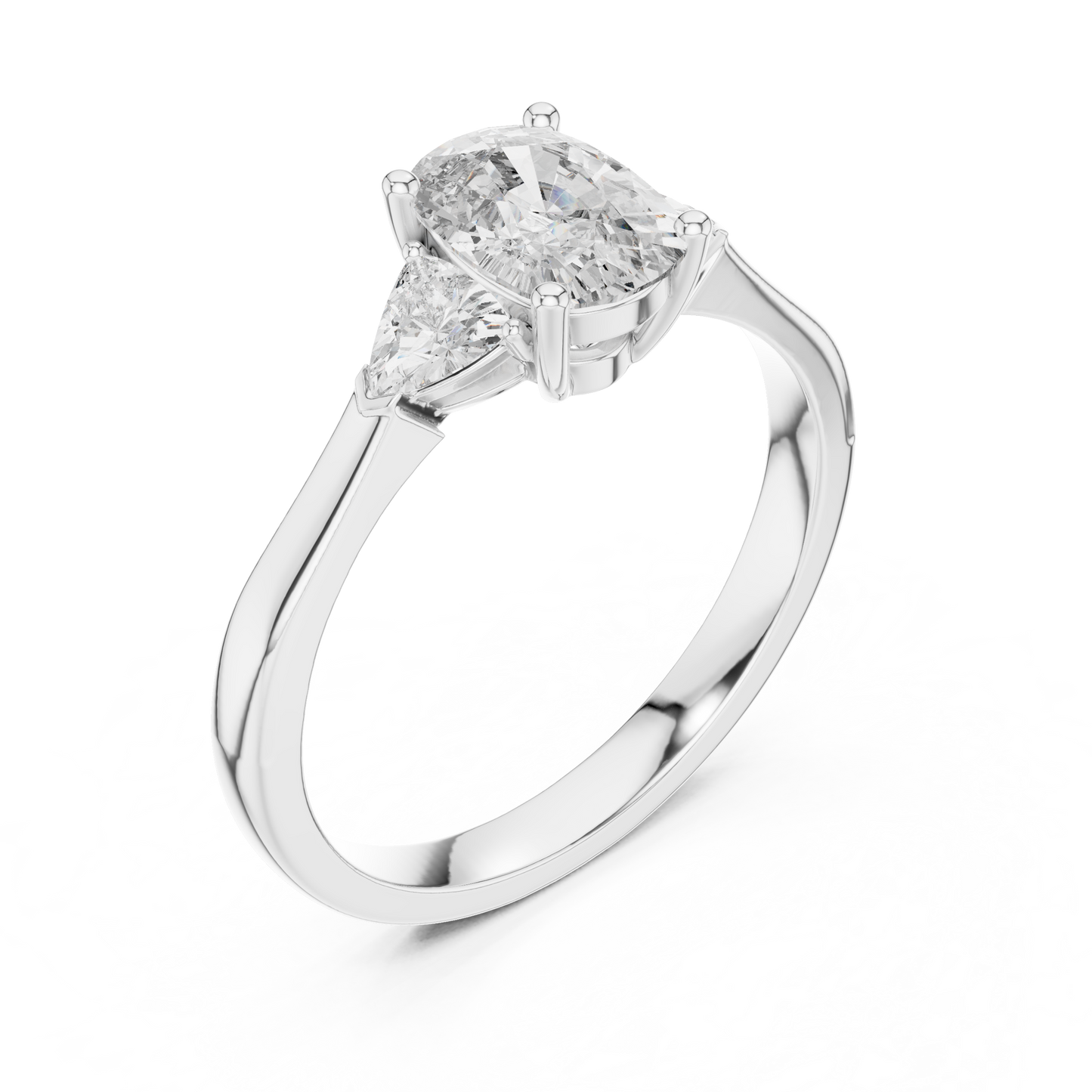 Oval Three-Stone Diamond Ring