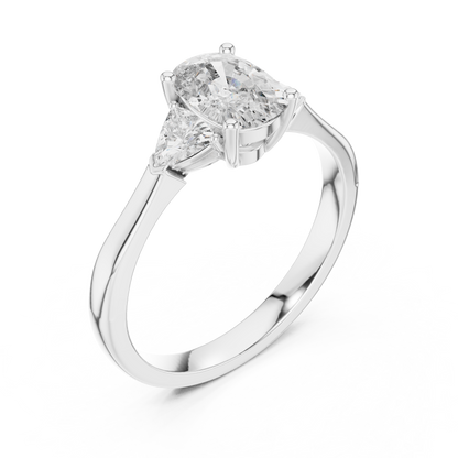 Oval Three-Stone Diamond Ring