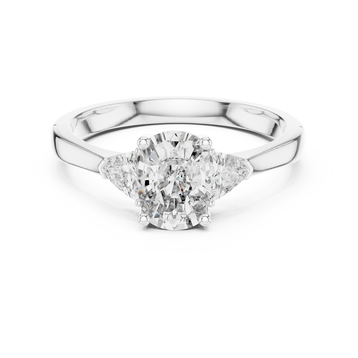 Oval Three-Stone Diamond Ring