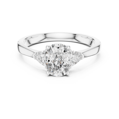 Oval Three-Stone Diamond Ring
