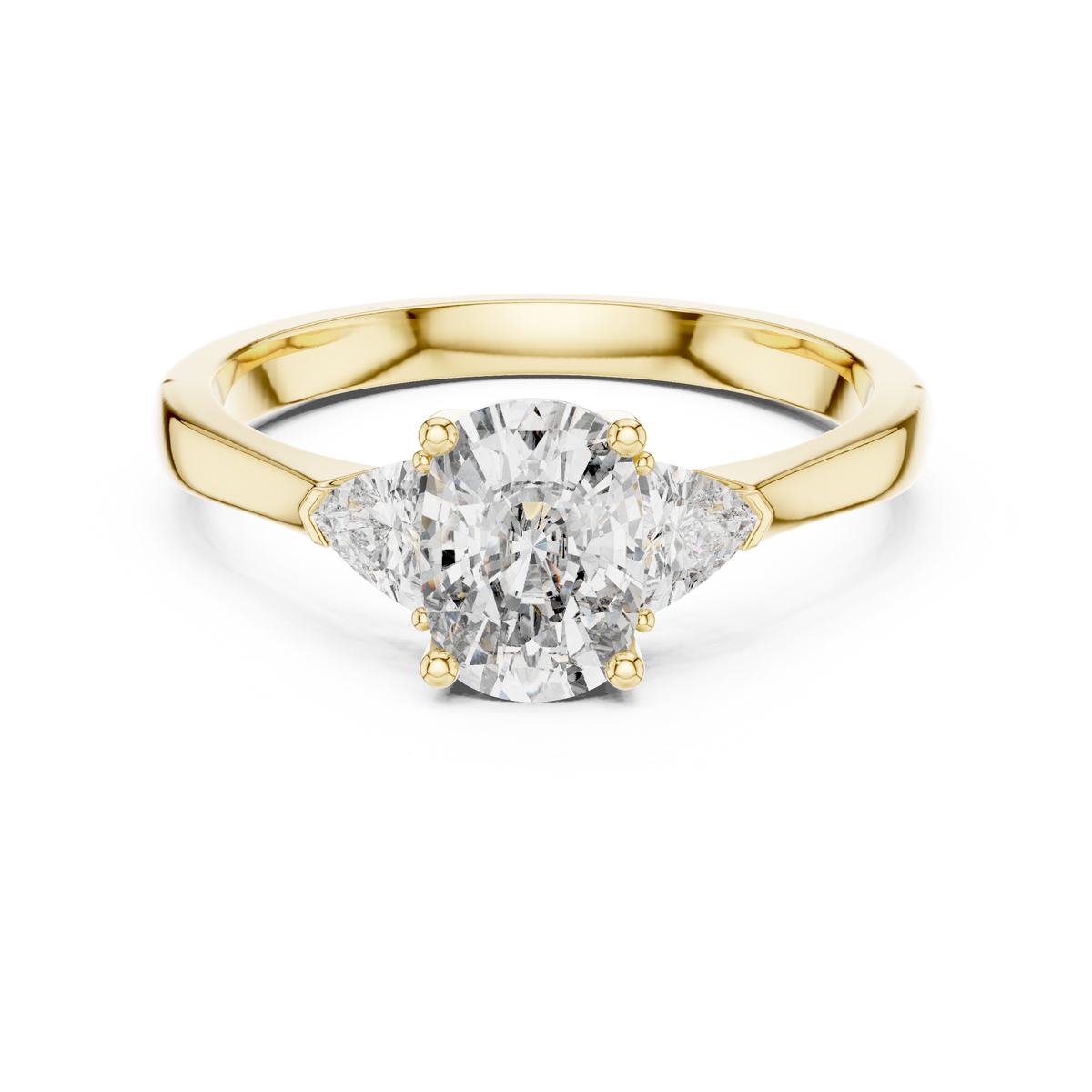 Oval Three-Stone Diamond Ring