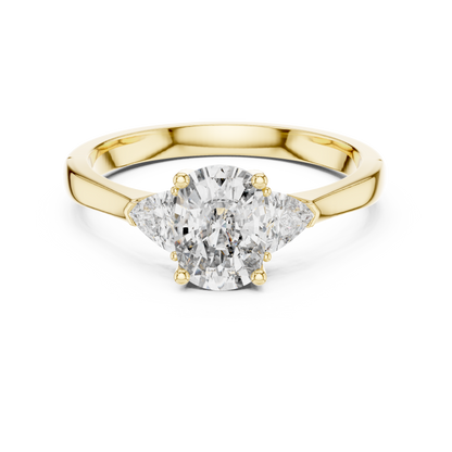 Oval Three-Stone Diamond Ring