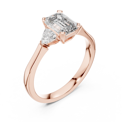 Emerald Cut Three-Stone Diamond Ring