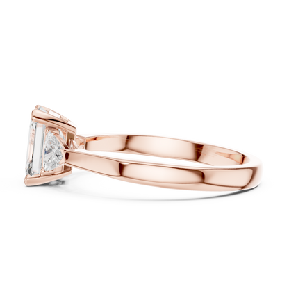 Emerald Cut Three-Stone Diamond Ring