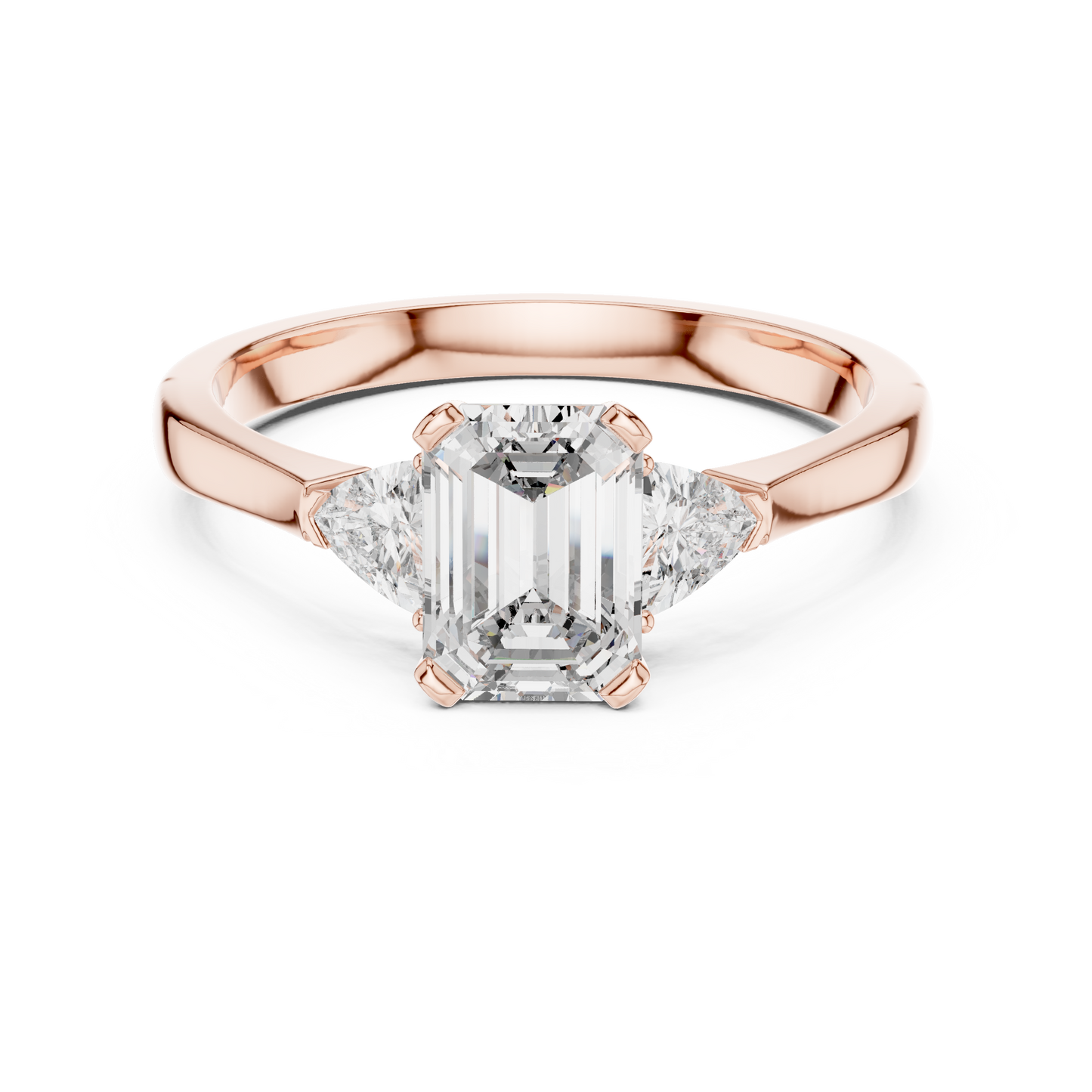 Emerald Cut Three-Stone Diamond Ring
