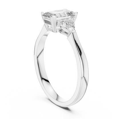 Emerald Cut Three-Stone Diamond Ring