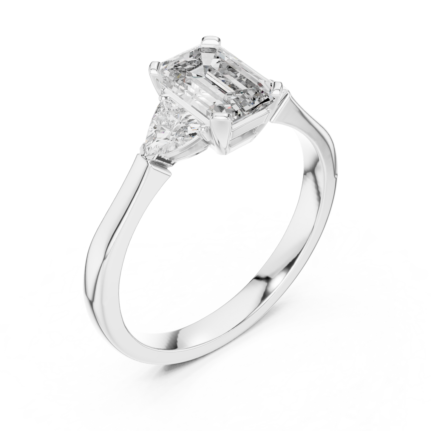 Emerald Cut Three-Stone Diamond Ring