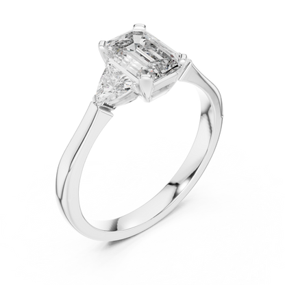 Emerald Cut Three-Stone Diamond Ring