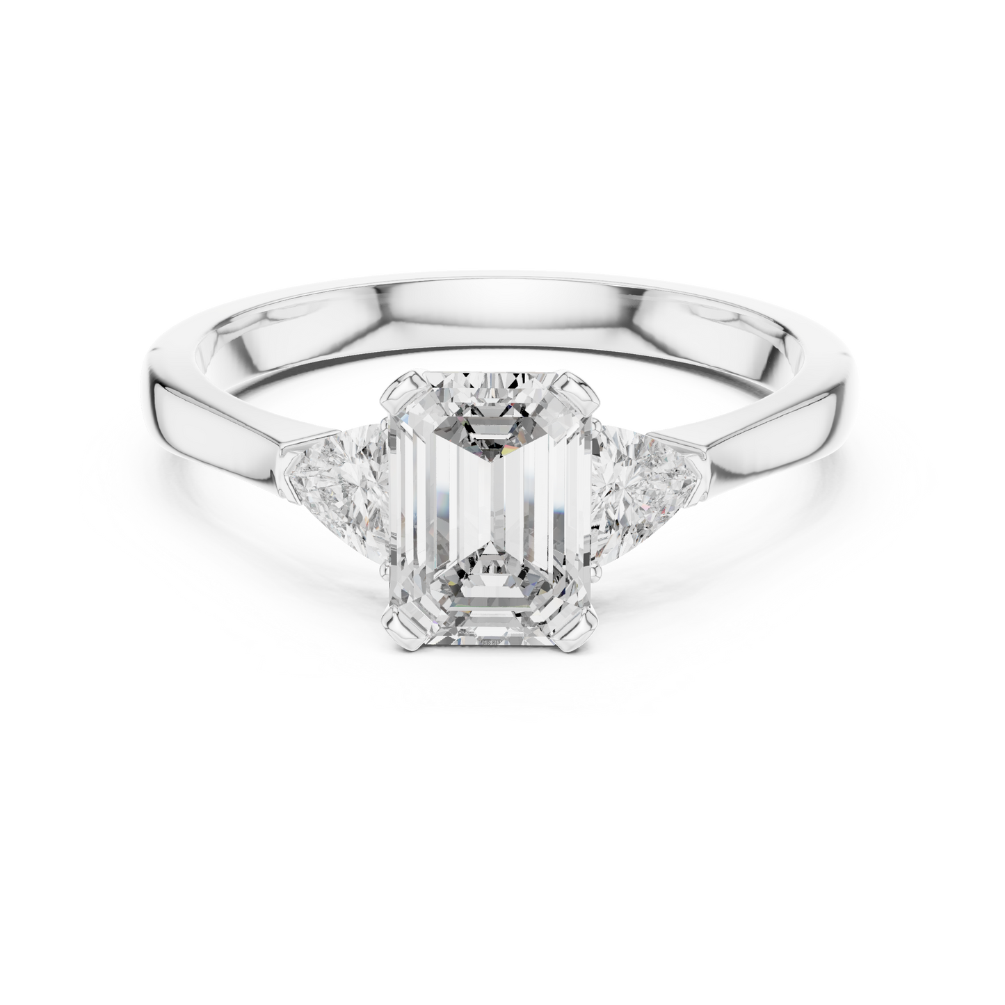 Emerald Cut Three-Stone Diamond Ring
