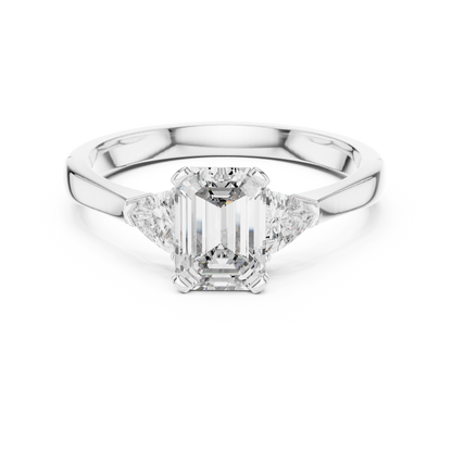 Emerald Cut Three-Stone Diamond Ring