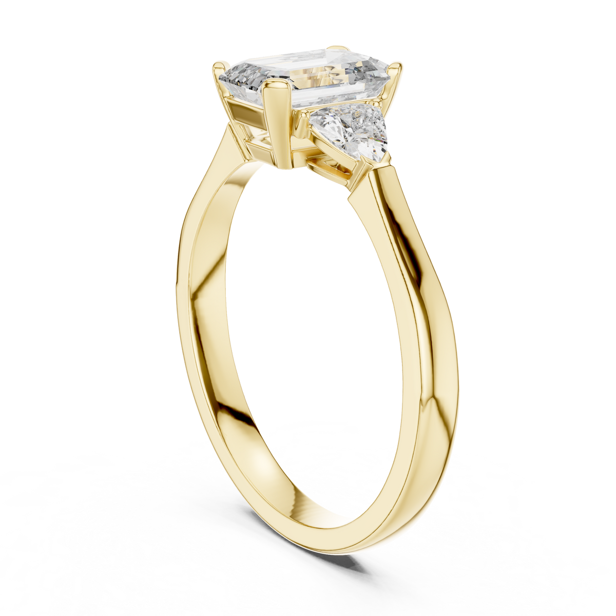 Emerald Cut Three-Stone Diamond Ring