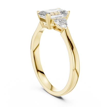 Emerald Cut Three-Stone Diamond Ring