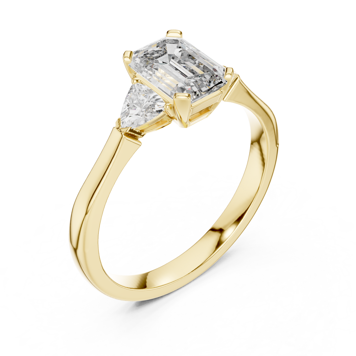 Emerald Cut Three-Stone Diamond Ring