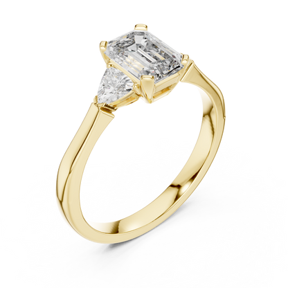 Emerald Cut Three-Stone Diamond Ring
